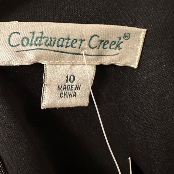 Coldwater Creek NWT 10 Black Metallic Embroidered Sequin Floral Fit Flare Dress - Picture 3 of 10